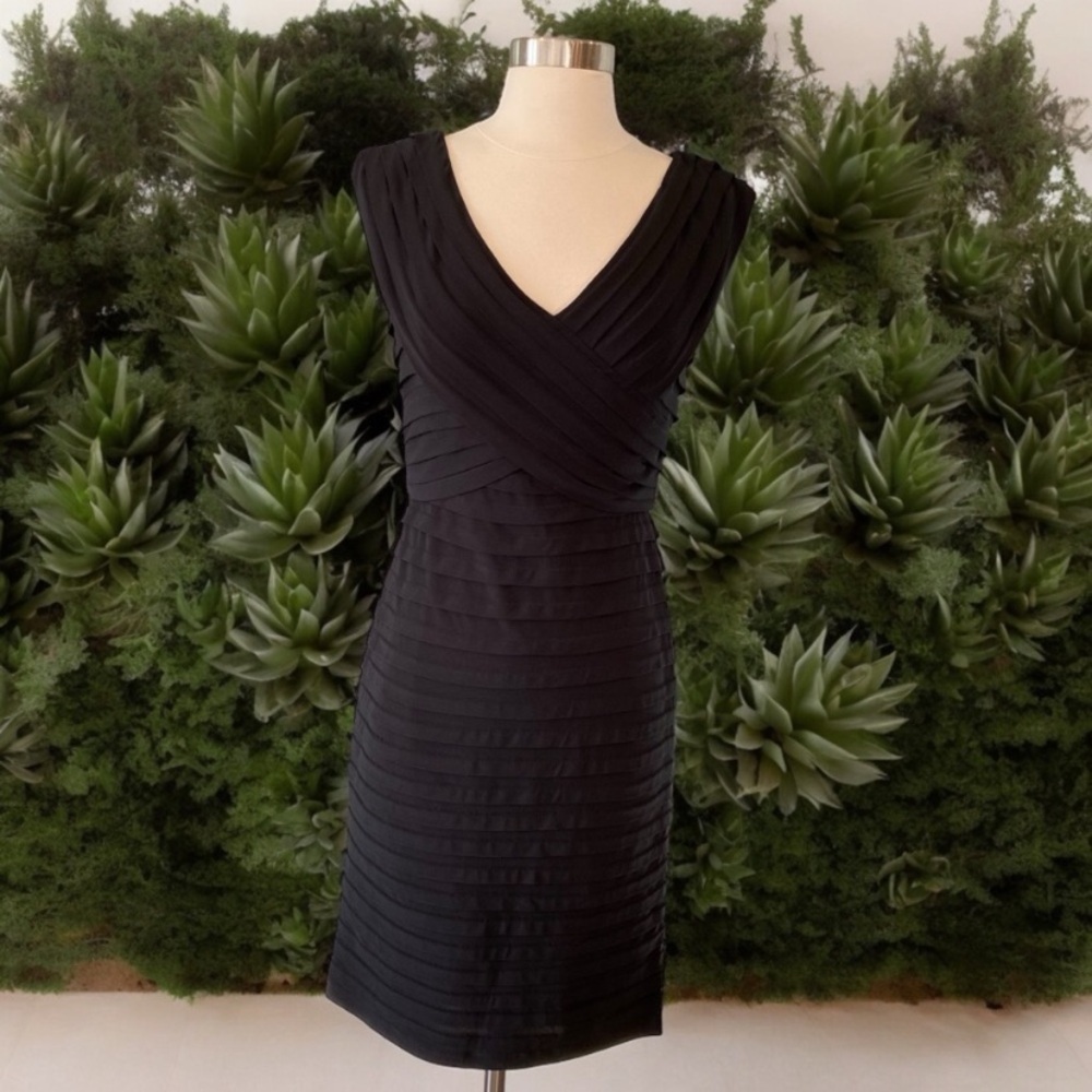 Bandage Bodycon Pleated Sheath Midi Dress By Xscape